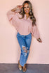 Relaxed Cotton Batwing Sleeve Notch Neck Blouse