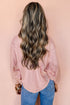 Relaxed Cotton Batwing Sleeve Notch Neck Blouse