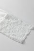 Relaxed Cotton V Neck Lace Detail Long Sleeve Top