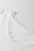 Relaxed Cotton V Neck Lace Detail Long Sleeve Top