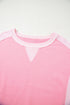 Relaxed Crew Neck Drop Shoulder Paneled Pullover Sweatshirt