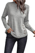 Relaxed Crew Neck Side Button Detail Knit Top