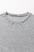 Relaxed Crew Neck Side Button Detail Knit Top