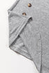 Relaxed Crew Neck Side Button Detail Knit Top