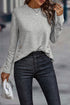 Relaxed Crew Neck Side Button Detail Knit Top