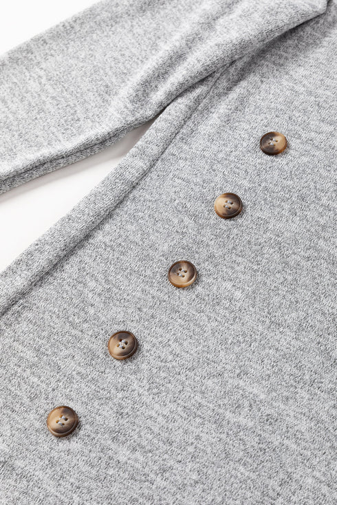 Relaxed Crew Neck Side Button Detail Knit Top