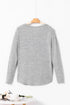 Relaxed Crew Neck Side Button Detail Knit Top