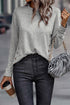 Relaxed Crew Neck Side Button Detail Knit Top