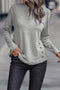 Relaxed Crew Neck Side Button Detail Knit Top