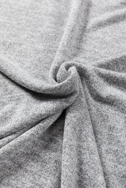 Relaxed Crew Neck Side Button Detail Knit Top