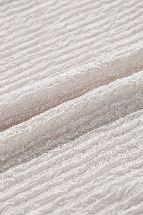 Relaxed Crinkle Texture Button Front Henley Hoodie