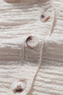 Relaxed Crinkle Texture Button Front Henley Hoodie