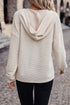 Relaxed Crinkle Texture Button Front Henley Hoodie