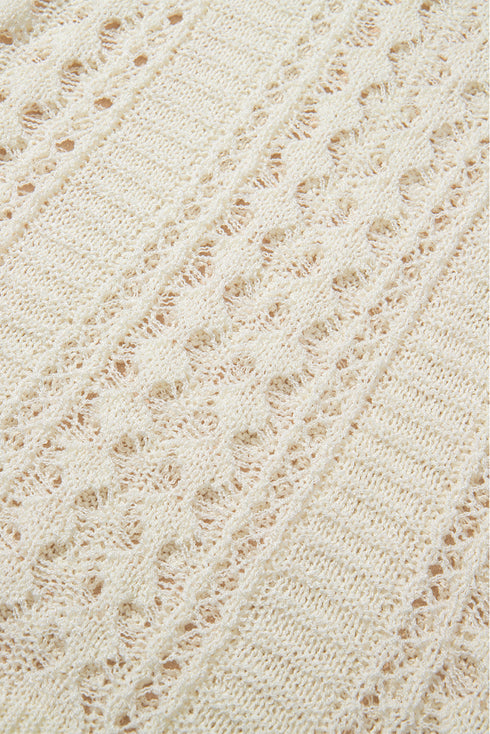 Relaxed Crochet Style Open Stitch Pullover Sweater