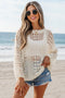 Relaxed Crochet Style Open Stitch Pullover Sweater