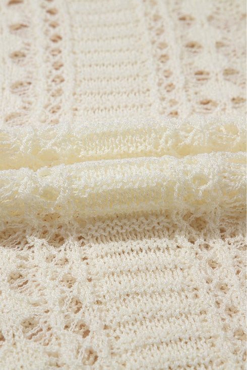 Relaxed Crochet Style Open Stitch Pullover Sweater