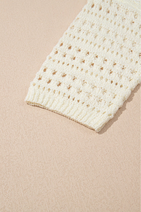 Relaxed Crochet Style Open Stitch Pullover Sweater