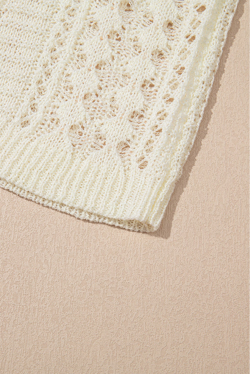 Relaxed Crochet Style Open Stitch Pullover Sweater