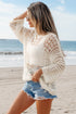 Relaxed Crochet Style Open Stitch Pullover Sweater
