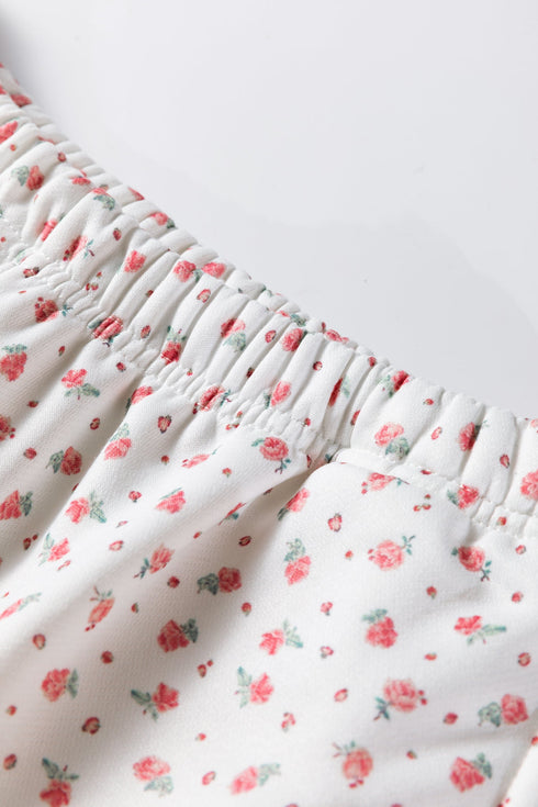 Relaxed Ditsy Floral Print Kangaroo Pocket Pullover Hoodie