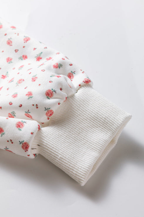 Relaxed Ditsy Floral Print Kangaroo Pocket Pullover Hoodie