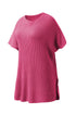 Relaxed Dolman Sleeve Ribbed Knit Pullover Sweater