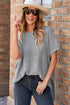 Relaxed Dolman Sleeve Ribbed Knit Pullover Sweater