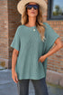 Relaxed Dolman Sleeve Ribbed Knit Pullover Sweater