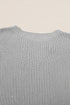 Relaxed Dolman Sleeve Ribbed Knit Pullover Sweater