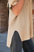 Relaxed Dolman Sleeve Ribbed Knit Pullover Sweater