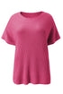 Relaxed Dolman Sleeve Ribbed Knit Pullover Sweater