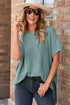 Relaxed Dolman Sleeve Ribbed Knit Pullover Sweater