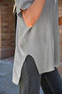 Relaxed Dolman Sleeve Ribbed Knit Pullover Sweater