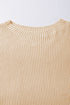Relaxed Dolman Sleeve Ribbed Knit Pullover Sweater
