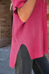Relaxed Dolman Sleeve Ribbed Knit Pullover Sweater