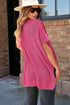 Relaxed Dolman Sleeve Ribbed Knit Pullover Sweater