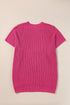 Relaxed Dolman Sleeve Ribbed Knit Pullover Sweater