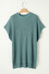 Relaxed Dolman Sleeve Ribbed Knit Pullover Sweater