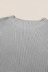 Relaxed Dolman Sleeve Ribbed Knit Pullover Sweater