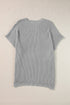 Relaxed Dolman Sleeve Ribbed Knit Pullover Sweater