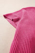 Relaxed Dolman Sleeve Ribbed Knit Pullover Sweater