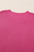 Relaxed Dolman Sleeve Ribbed Knit Pullover Sweater