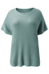 Relaxed Dolman Sleeve Ribbed Knit Pullover Sweater