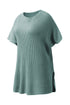 Relaxed Dolman Sleeve Ribbed Knit Pullover Sweater
