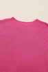Relaxed Dolman Sleeve Ribbed Knit Pullover Sweater