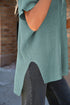Relaxed Dolman Sleeve Ribbed Knit Pullover Sweater