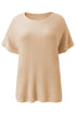 Relaxed Dolman Sleeve Ribbed Knit Pullover Sweater