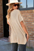 Relaxed Dolman Sleeve Ribbed Knit Pullover Sweater