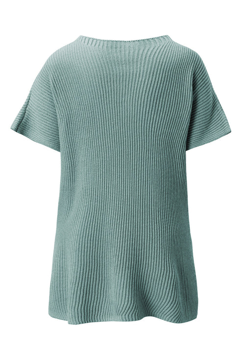 Relaxed Dolman Sleeve Ribbed Knit Pullover Sweater