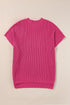 Relaxed Dolman Sleeve Ribbed Knit Pullover Sweater
